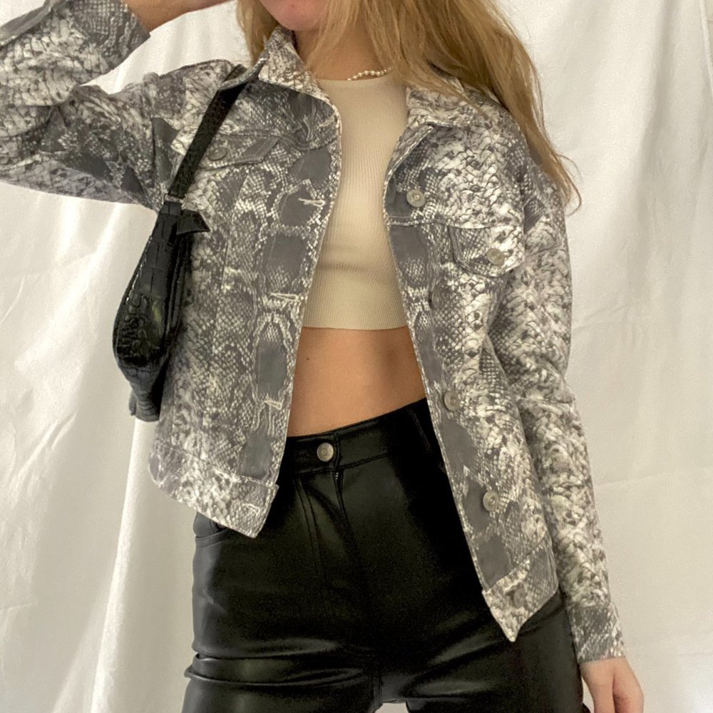 Urban Outfitters denim snake print jacket